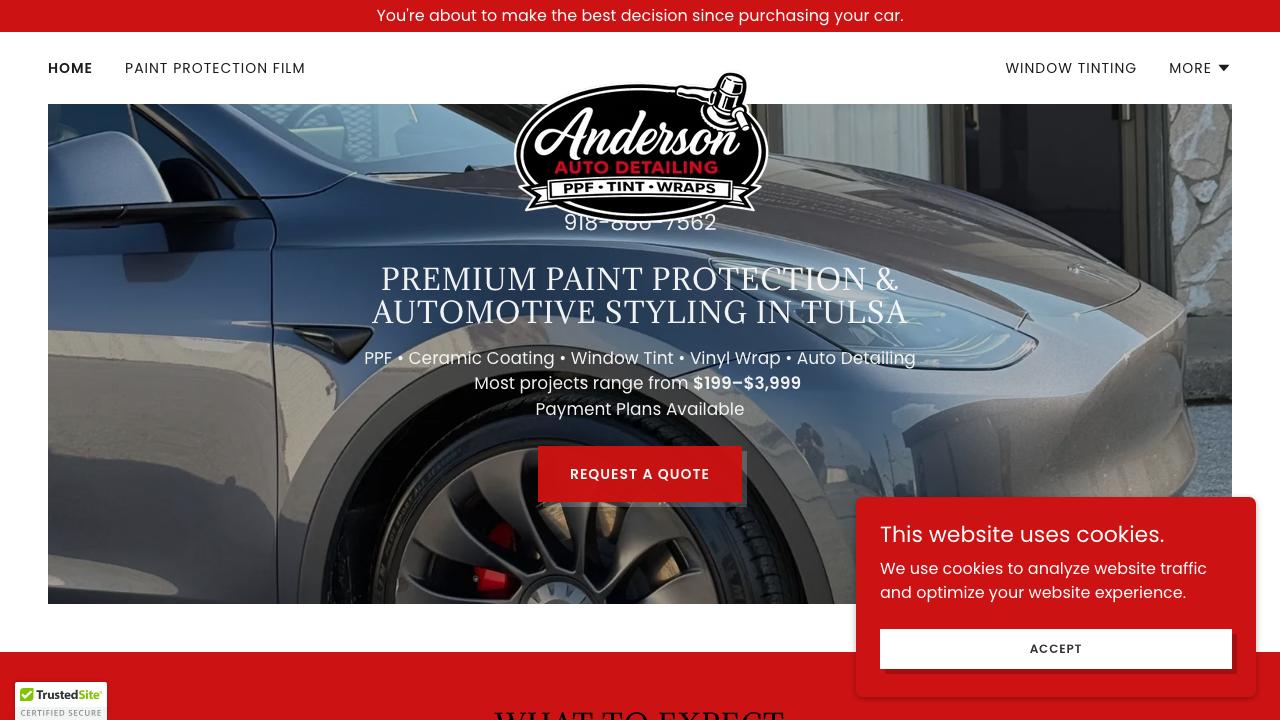 Anderson Auto Detailing, PPF, Tint, & Wraps