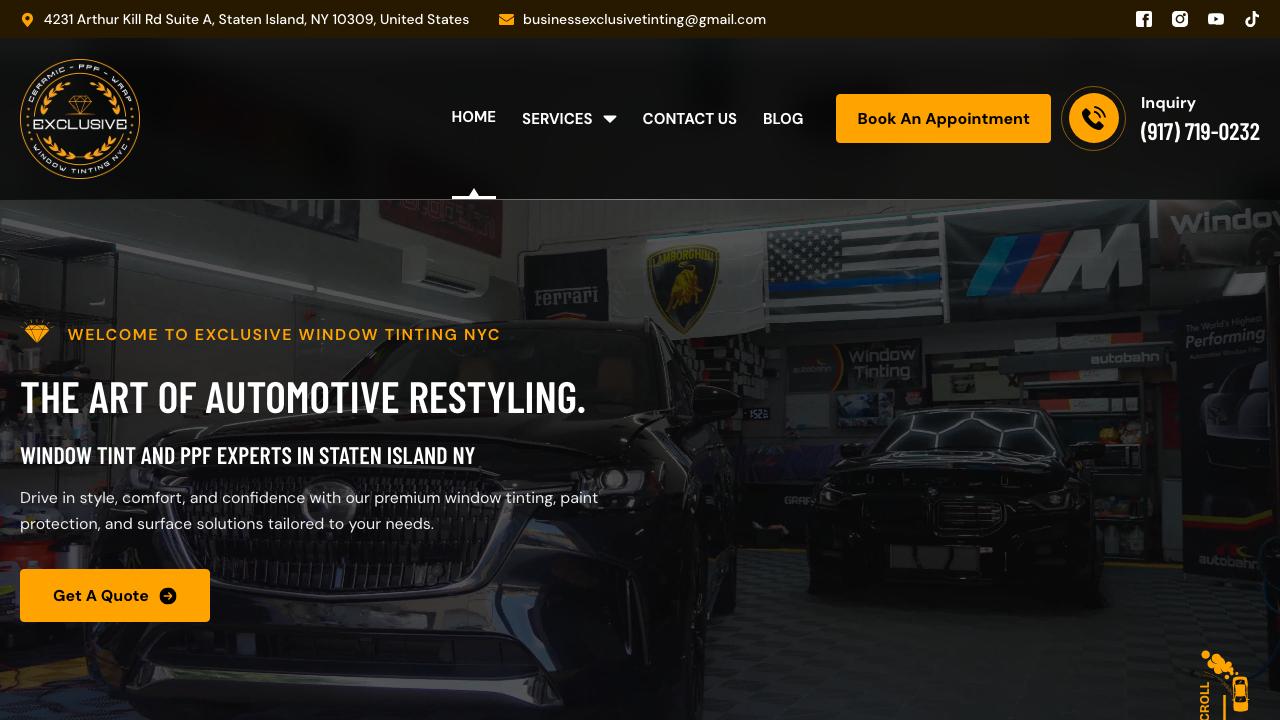 Exclusive Window Tinting NYC - Paint Protection Film PPF - Ceramic